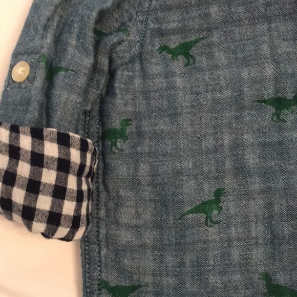 Gap plaid dinosaur shirt - Picture 2 of 3